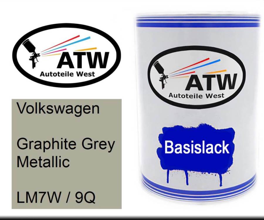 Volkswagen, Graphite Grey Metallic, LM7W / 9Q: 500ml Lackdose, von ATW Autoteile West.